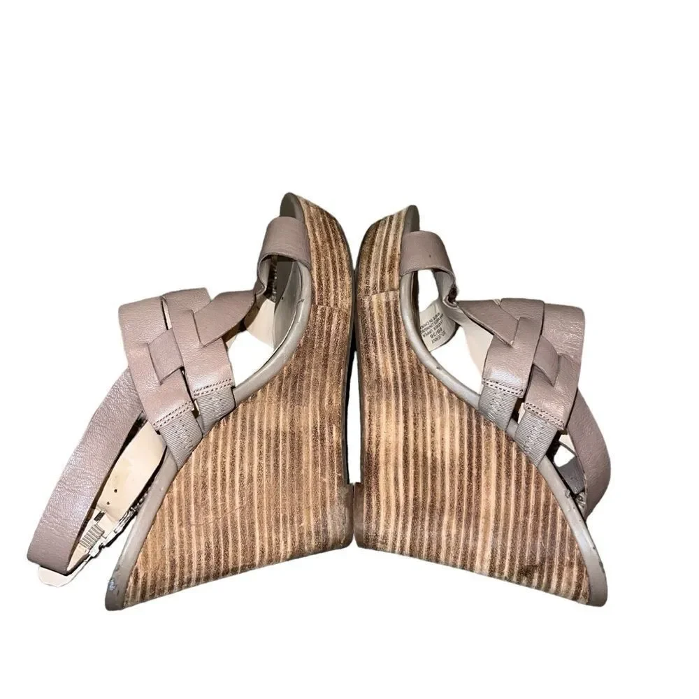 Sole Society 4 inch “Jenny” wedge heel‎ sandal in taupe women’s size 8